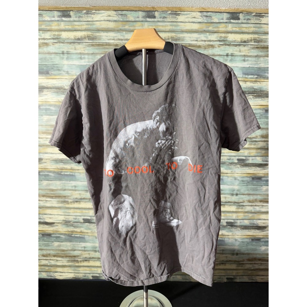 Post Malone T-Shirt L Charcoal Gray Excellent Too Cool To Die Graphic Tee